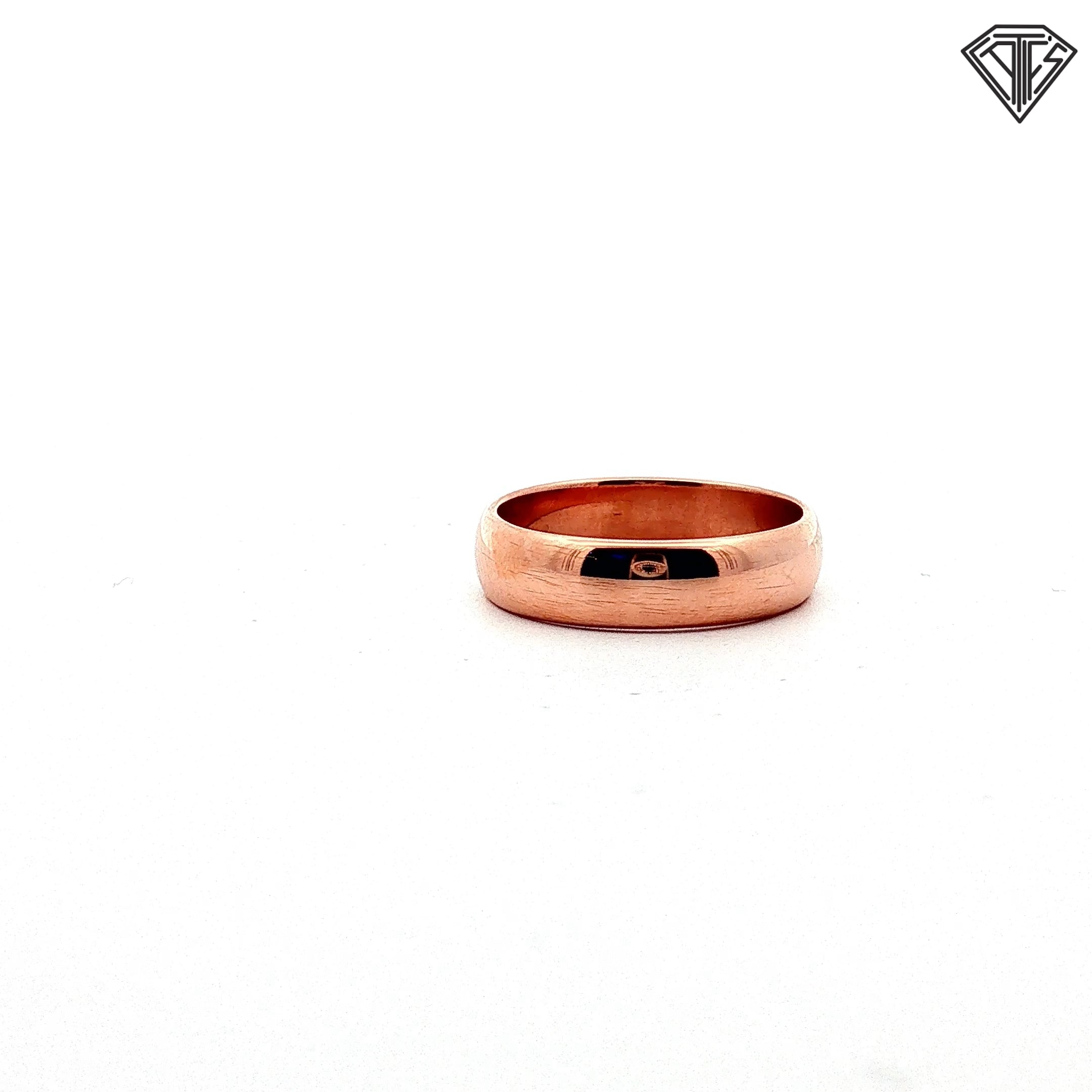 14k Rose Gold European Comfort-Fit Wedding Band 4.4 gram Size 7.5