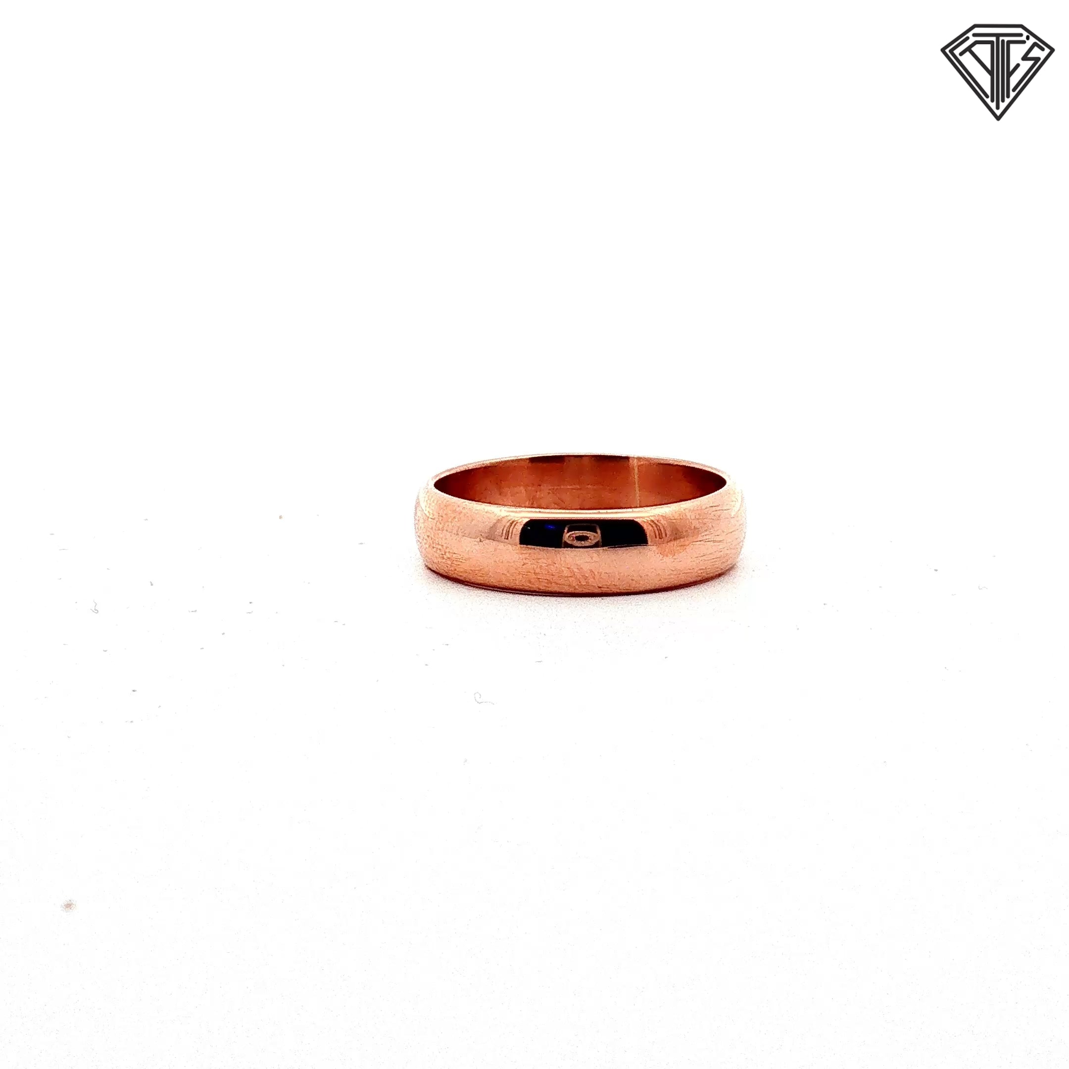 14k Rose Gold European Comfort-Fit Wedding Band 4.4 gram Size 7.5