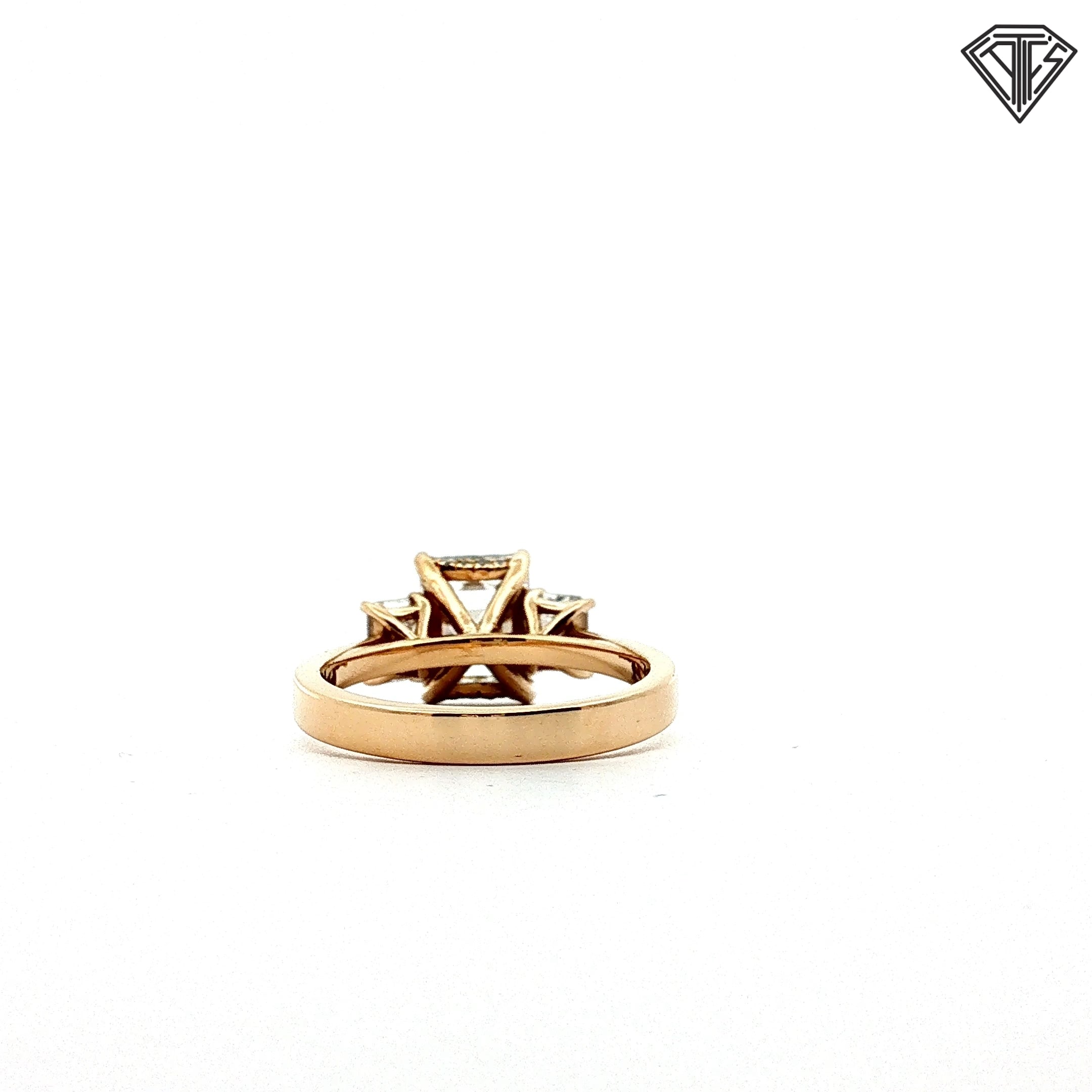 14k Yellow Gold 1.87ct G VS2 Emerald Cut/ .60ct G VS2 Emerald Cut Engagement Ring Size 7 Certified By GIA # 2245004137