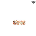 18k Rose Gold .50ct F VS2 Round Diamond Clover Multigrain Ring Size 6