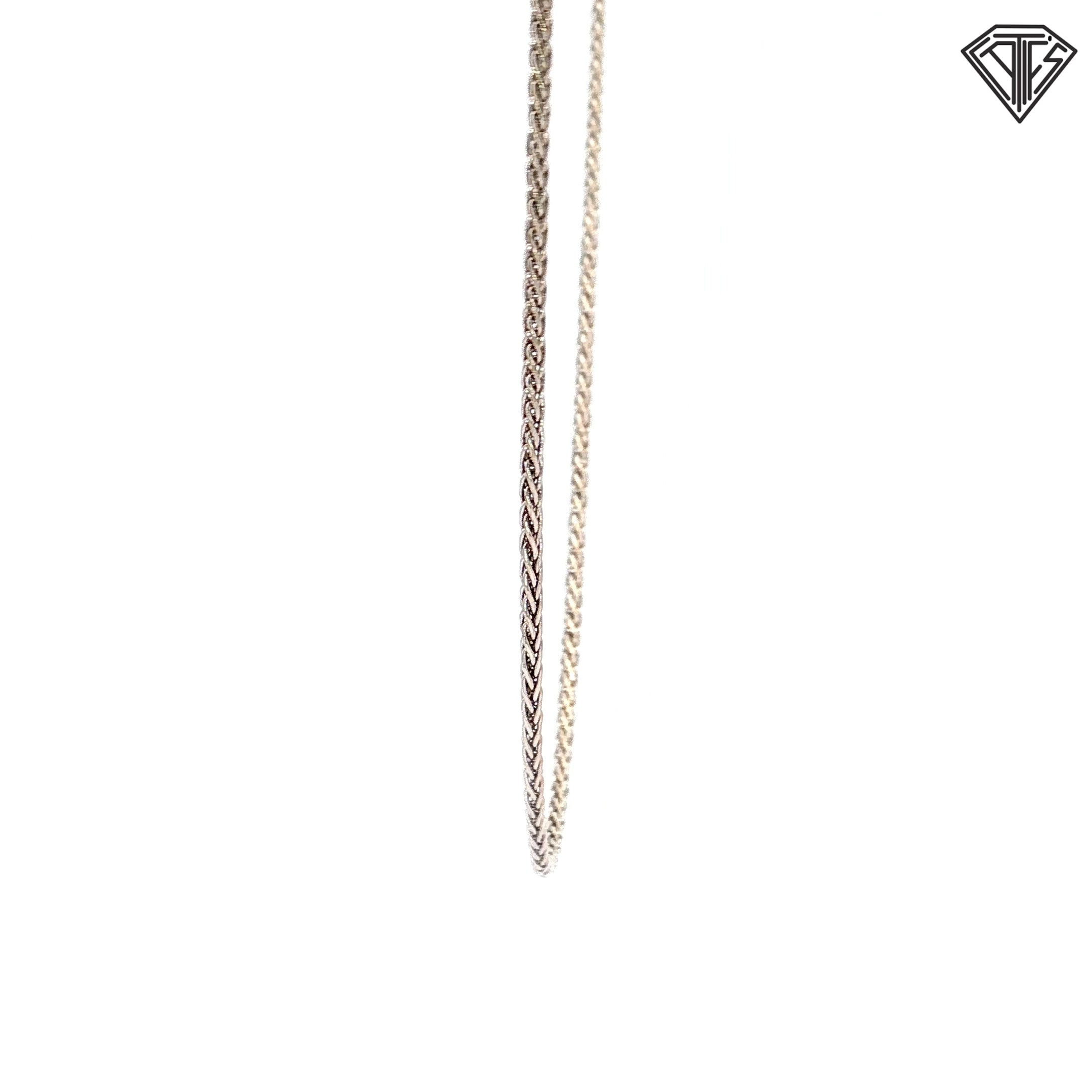 14k White Gold Diamond-Cut Spiga 18"inch 3.4 gram
