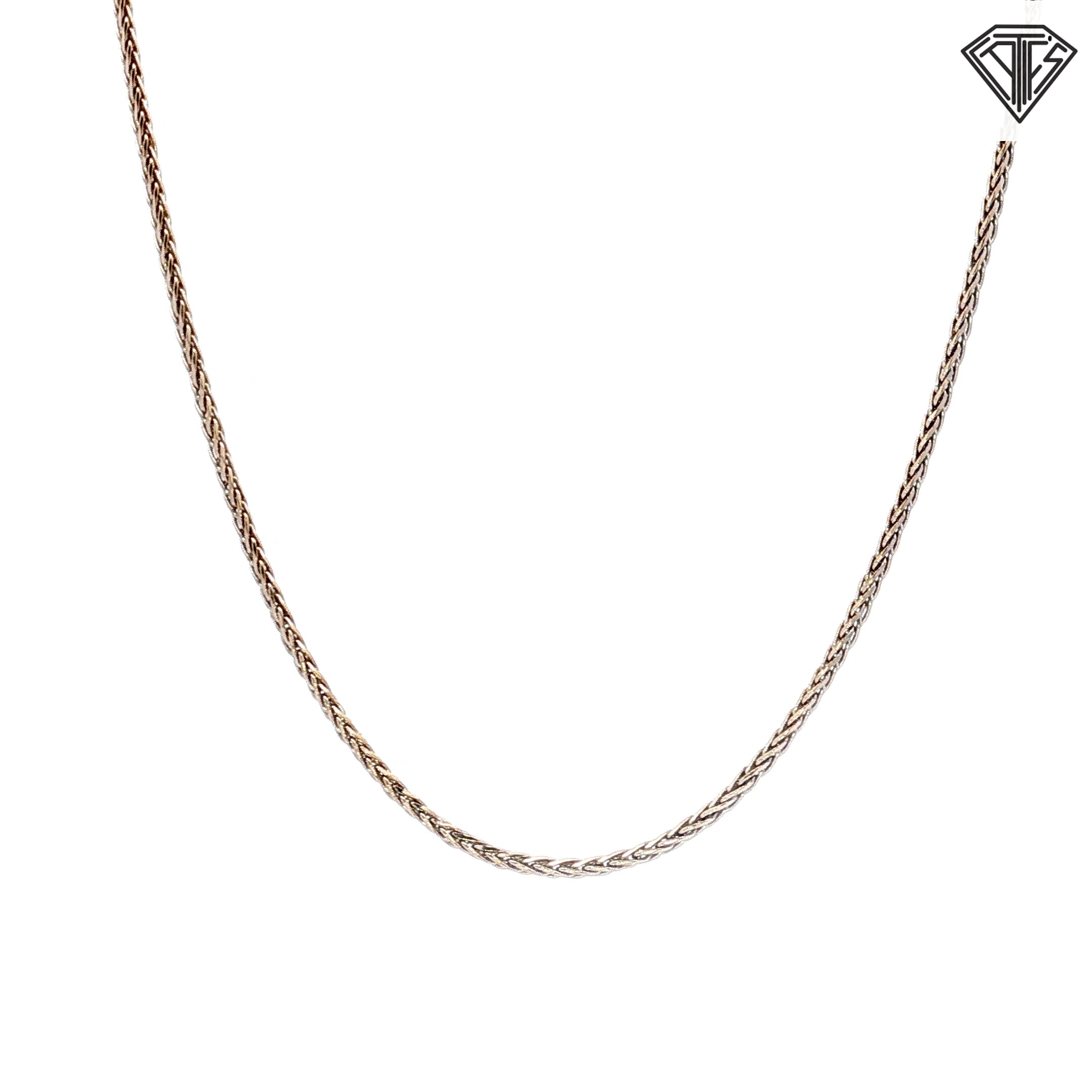 14k White Gold Diamond-Cut Spiga 18"inch 3.4 gram