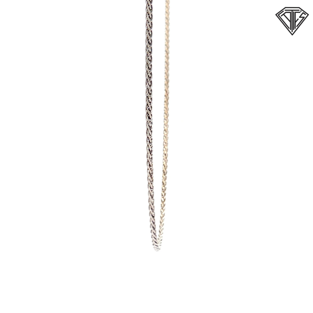 14k White Gold Diamond-Cut Spiga 18"inch 3.4 gram