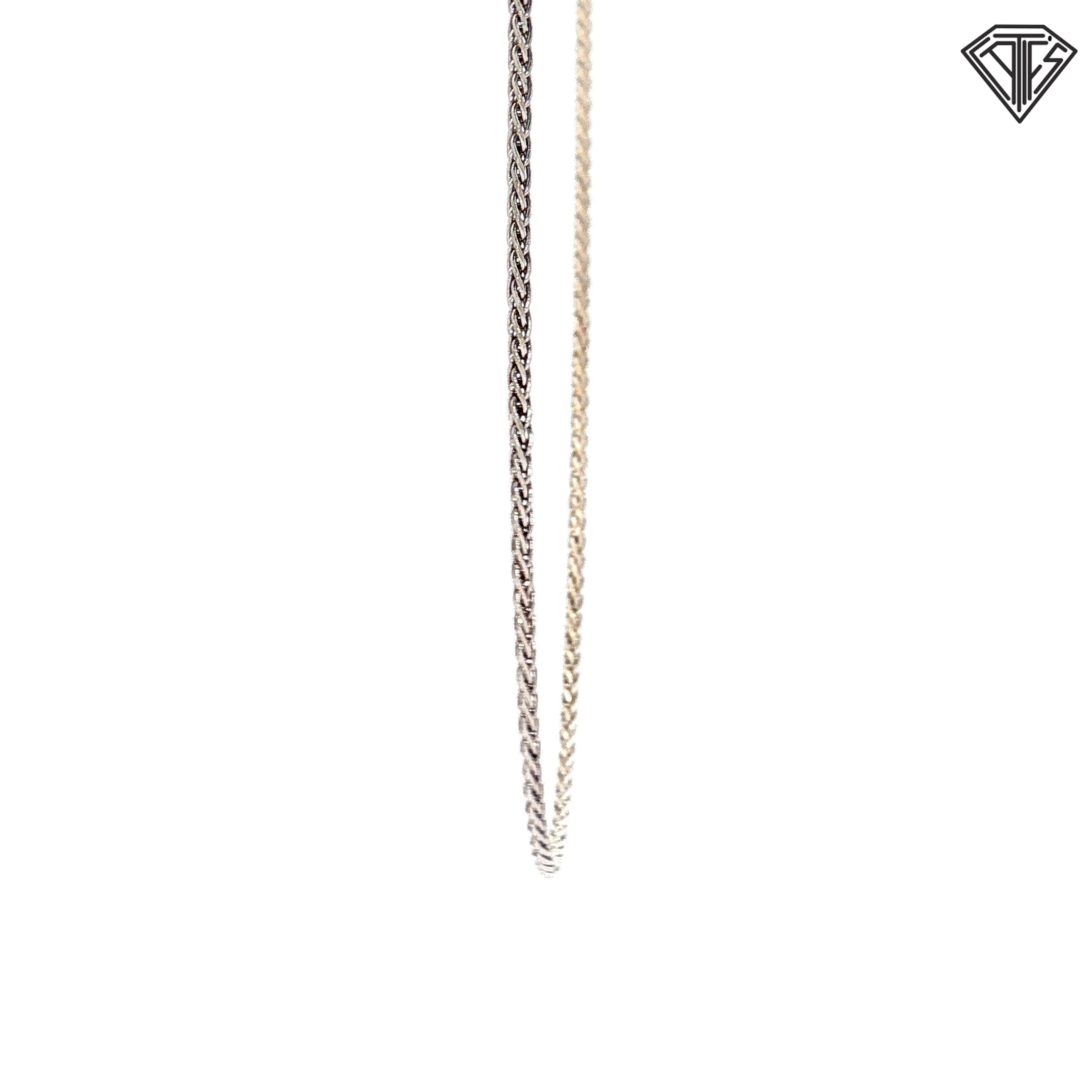 14k White Gold Diamond-Cut Spiga 18"inch 3.4 gram
