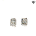 18k White Gold 2.10ct F VS1 Baguette and Round Invisible Set with Diamond Halo / Clip Back Earrings