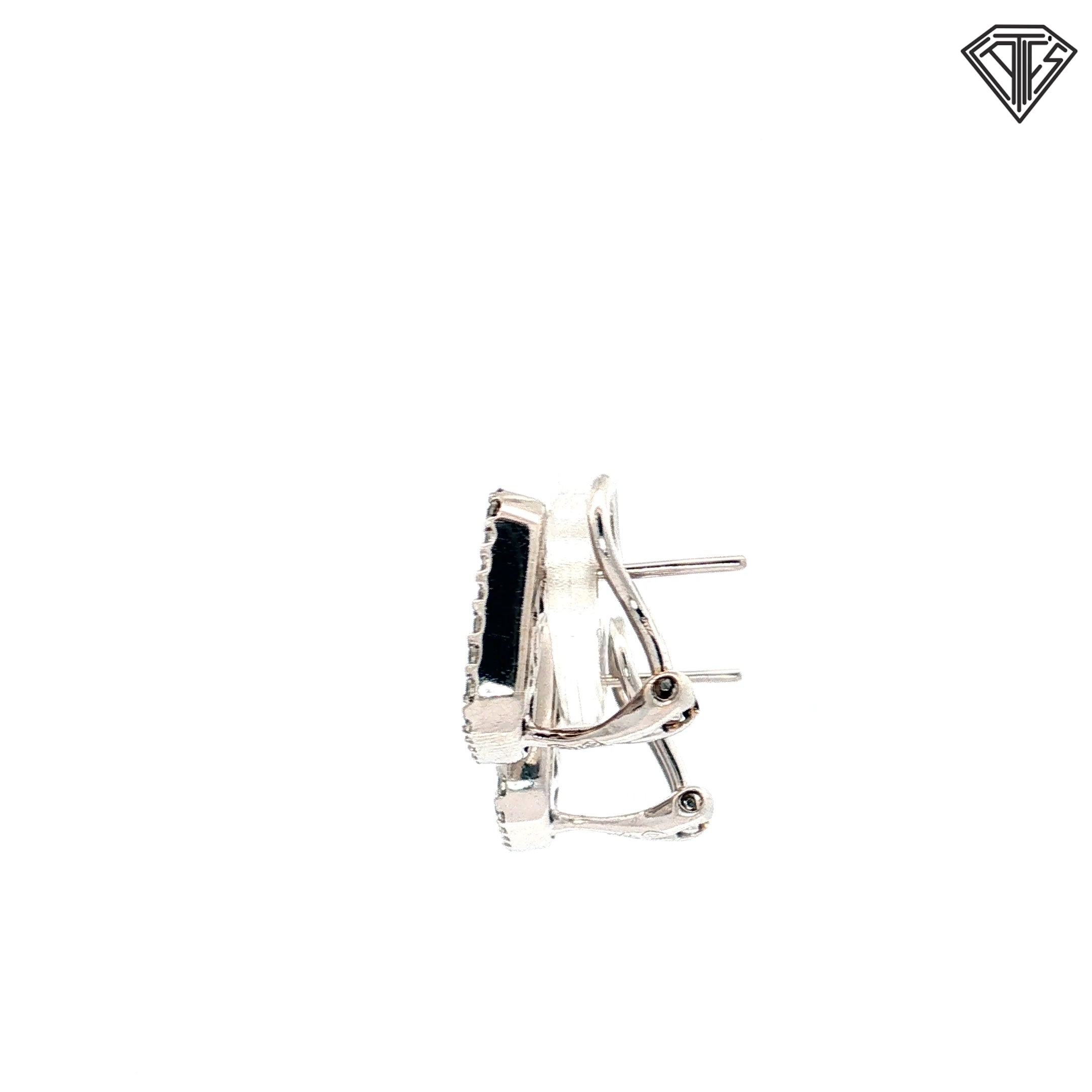 18k White Gold 2.10ct F VS1 Baguette and Round Invisible Set with Diamond Halo / Clip Back Earrings