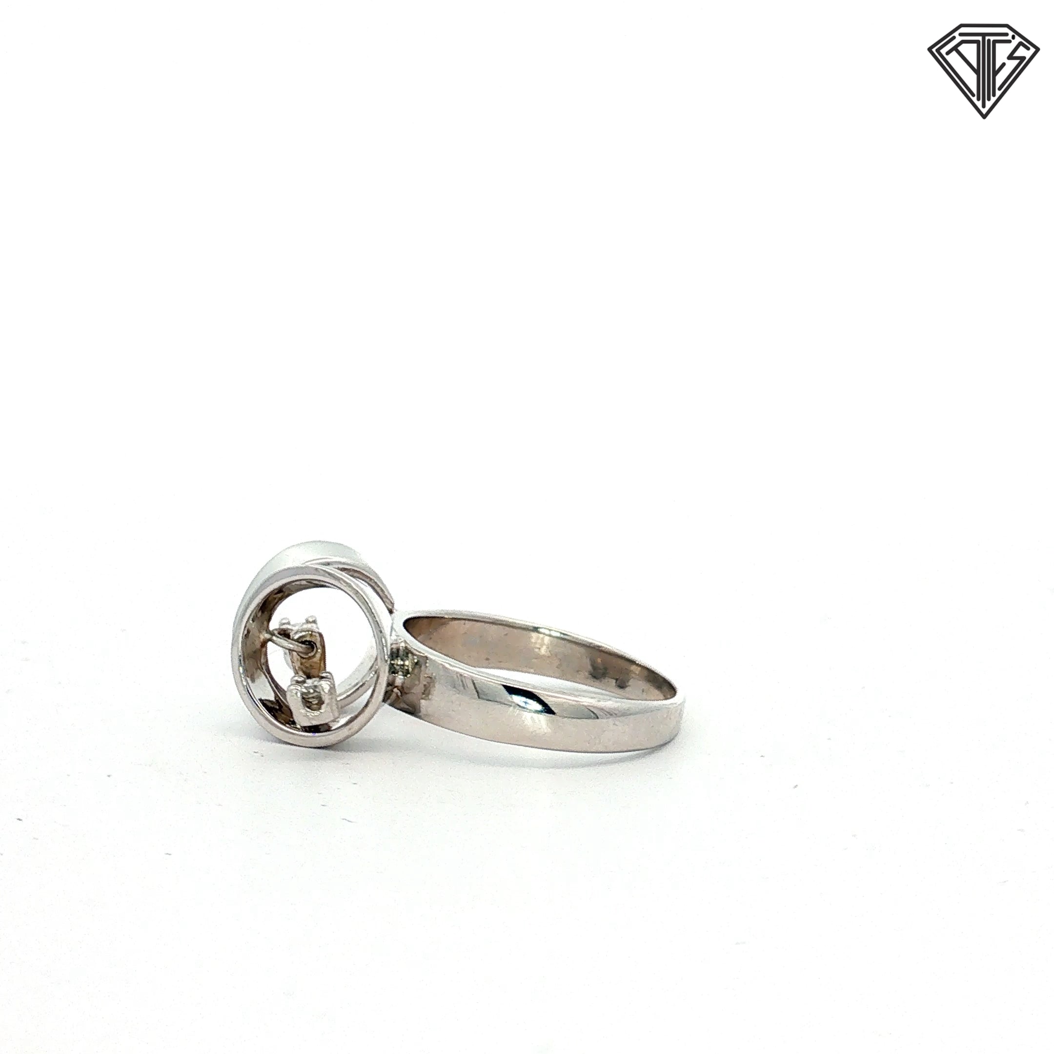 14 White Gold .06ct G VS2 Round Diamond "Keep Yourself Balanced Ring"  Size 6