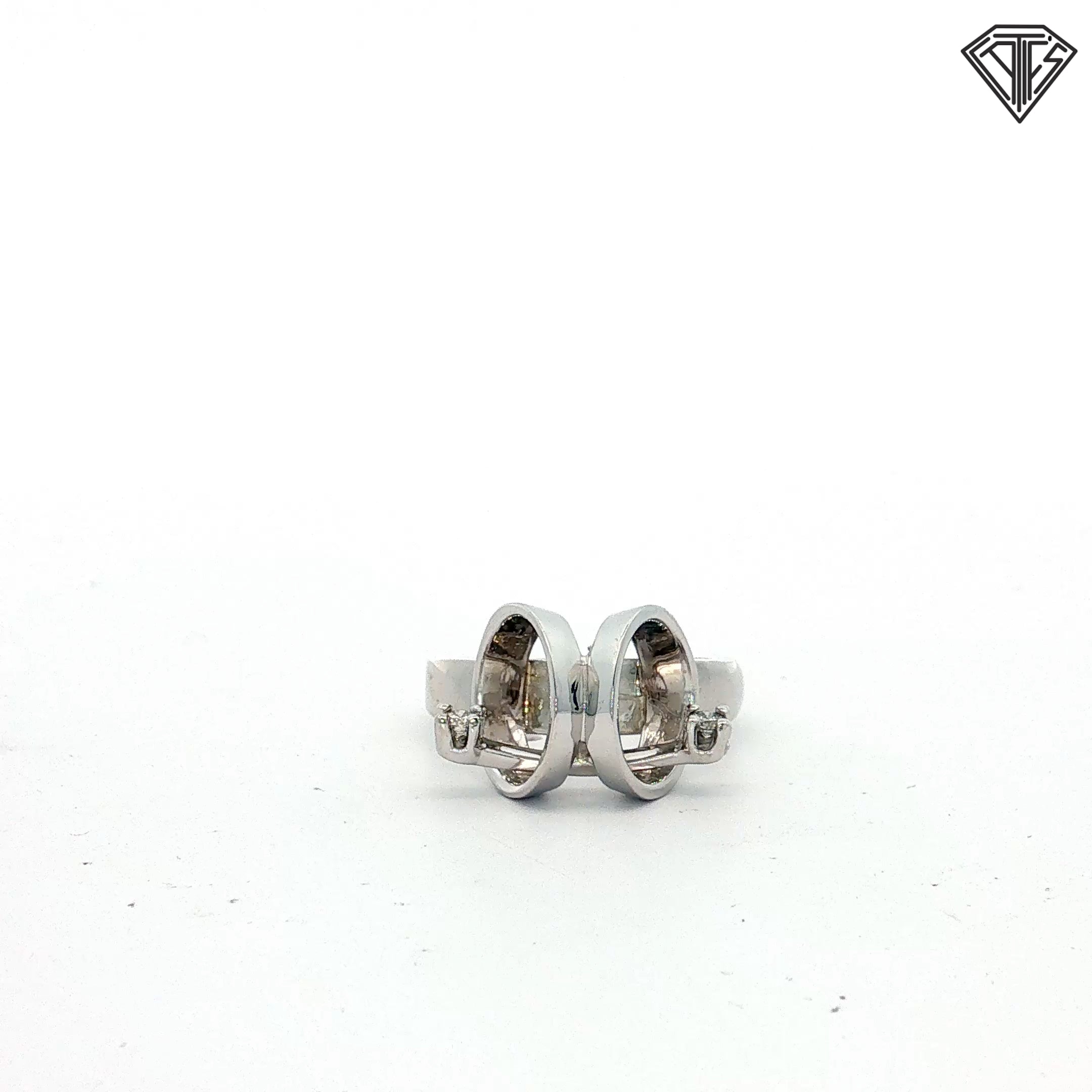 14 White Gold .06ct G VS2 Round Diamond "Keep Yourself Balanced Ring"  Size 6