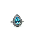 Pre-Love Tiffany & Co. Platinum 1.57ct Pear Shape Aquamarine and D,E,F VVS Round Diamond Solette Ring Size 5.5