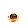 18k Yellow Gold 1.80ct VS1 Round Chocolate Diamond / .14ct G VS2 Princess Cut Diamond Approx. Ring Design By EFFY Size 10