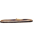 14k Yellow Gold 6.00ct Blue Sapphire Princess Cut Set in Calibrate Bracelet 7.5"inch Design By EFFY