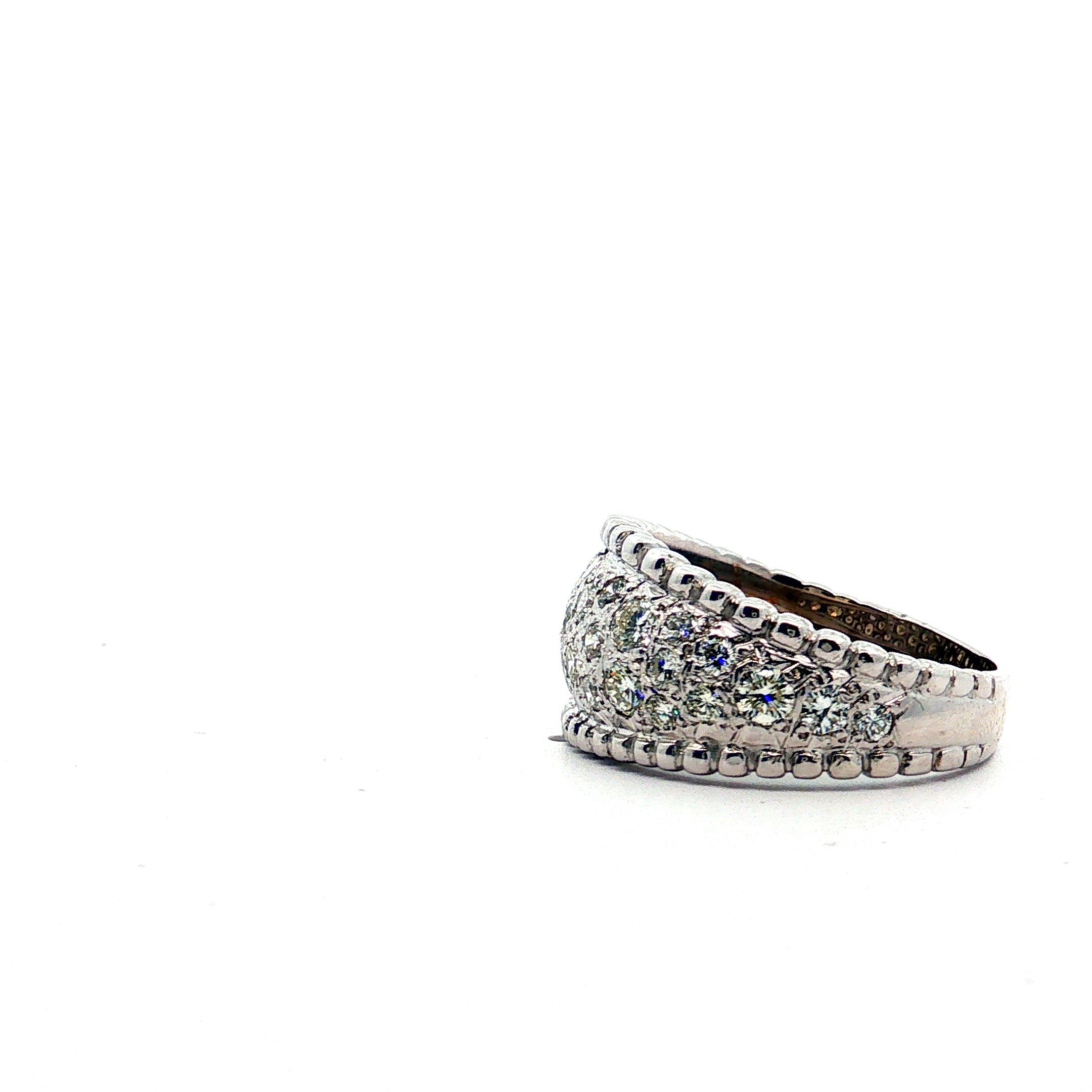 14k White Gold 1.85ct F/G VS2 Round Diamond Approx. Cigar Band Size 9.5