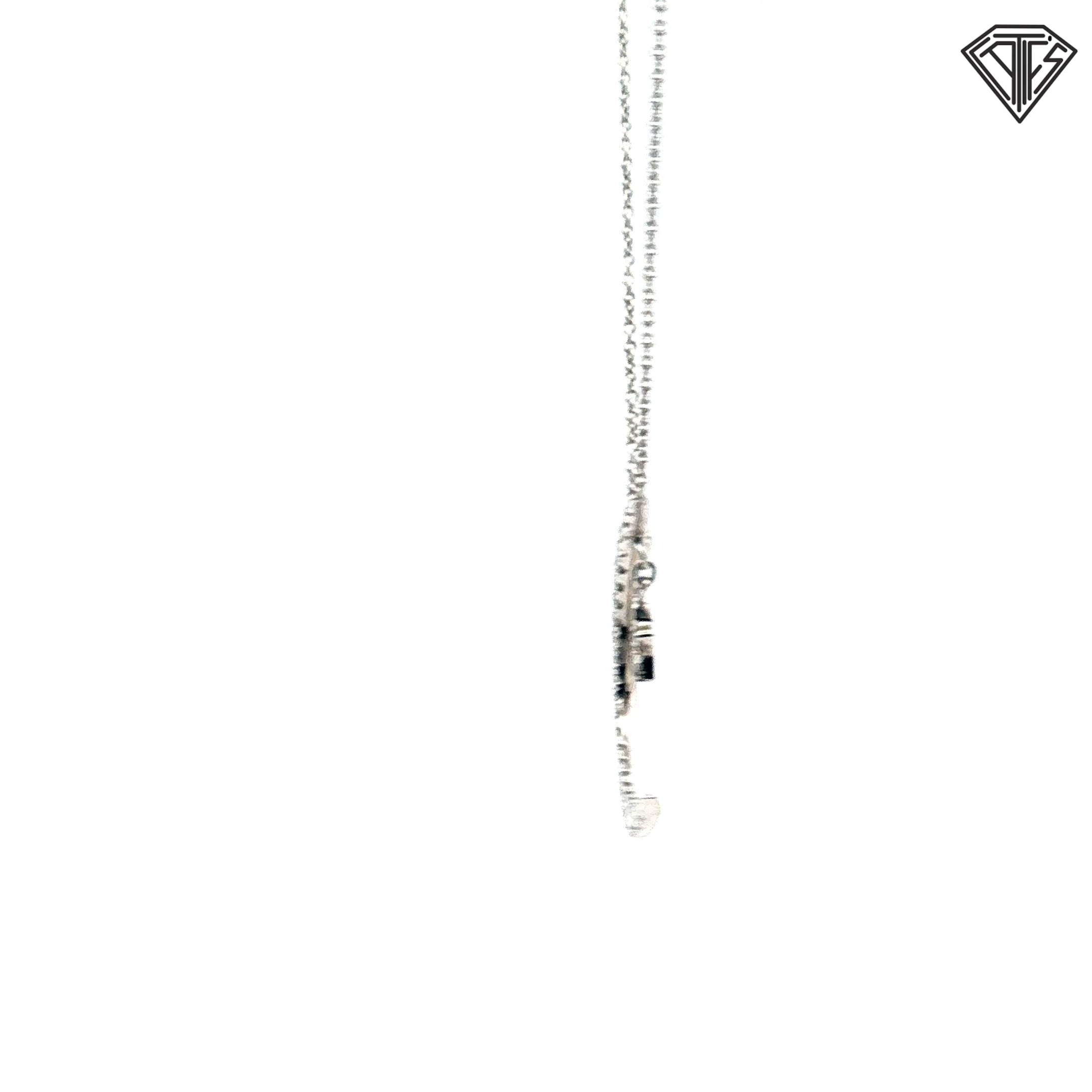 18k White Gold .27ct Round Diamond Crescent Moon & Star Pendant Necklace 20" inch Design By Roberto Coin