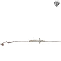 14k White Gold .20ct G VS2 Round Diamond Cross Bracelet  7.5"inch
