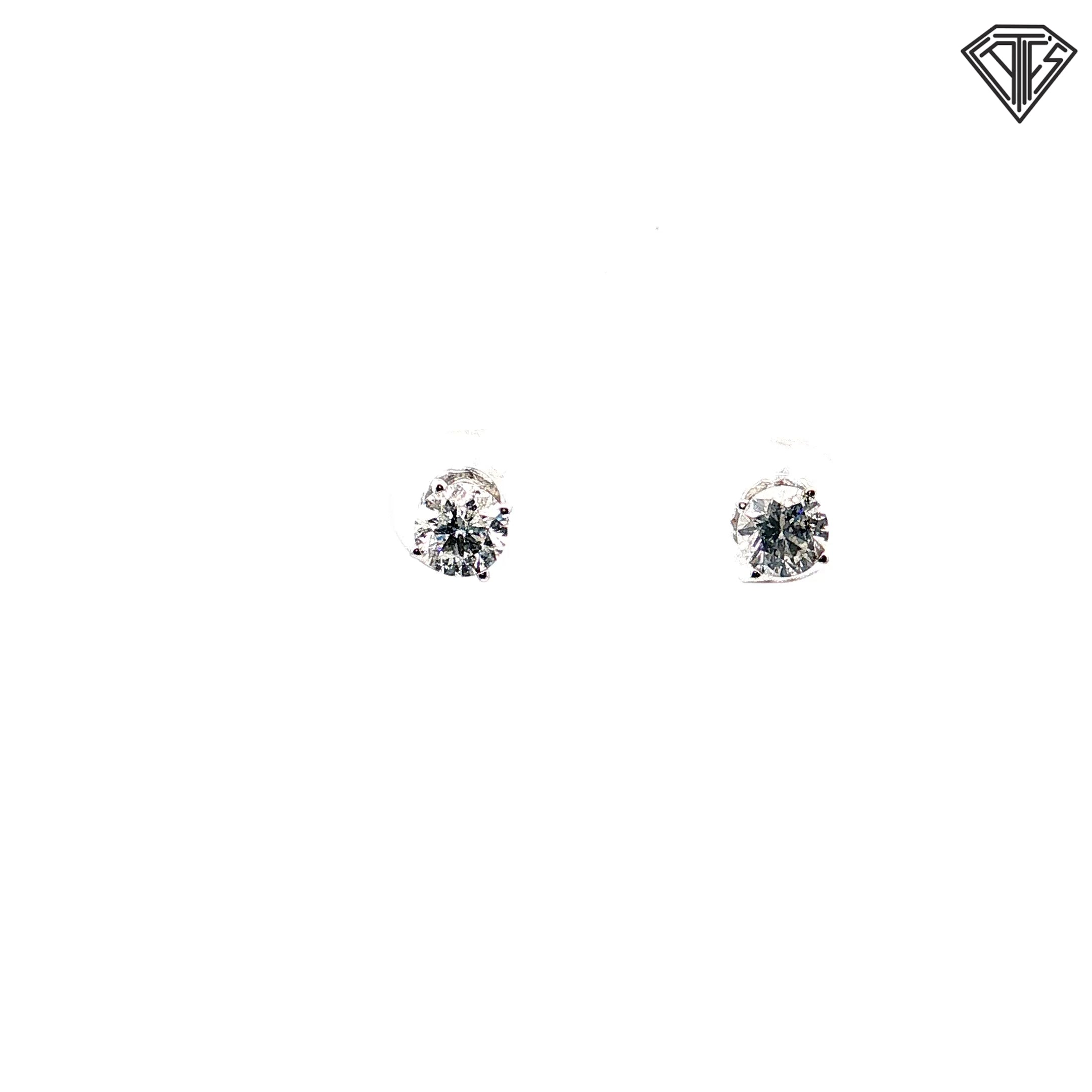14k White Gold 1.00ct G SI2/ I1 Round Diamond Stud Earrings