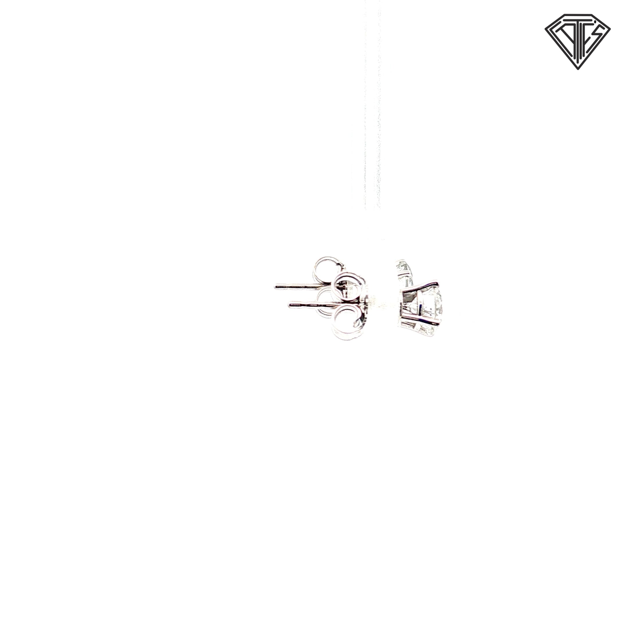 14k White Gold 1.00ct G SI2/ I1 Round Diamond Stud Earrings