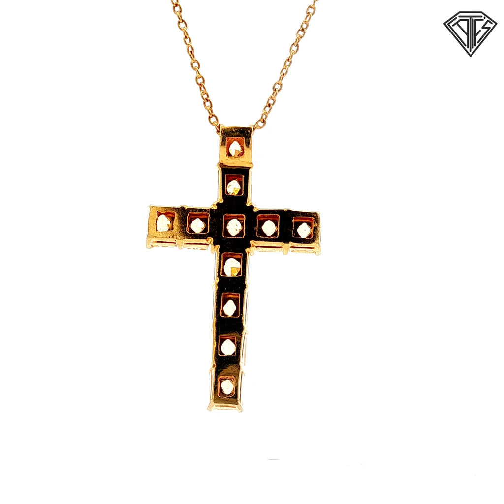 18k Yellow Gold 7.00ct VS2/ SI2 Cut-Cornered Rectangular Natural Yellow Diamond Cross Certified By GIA# 2245004106