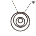 14k White Gold .75ct G SI1 Round Diamond Circle Swirl Pendant 18"inch 8.0gram