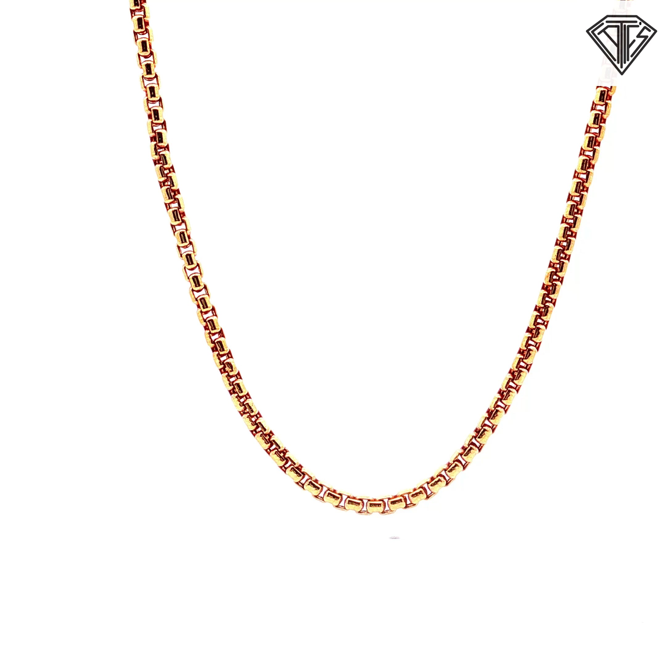 14k Rose Gold Round Box Necklace 6.2 gram 16"inch