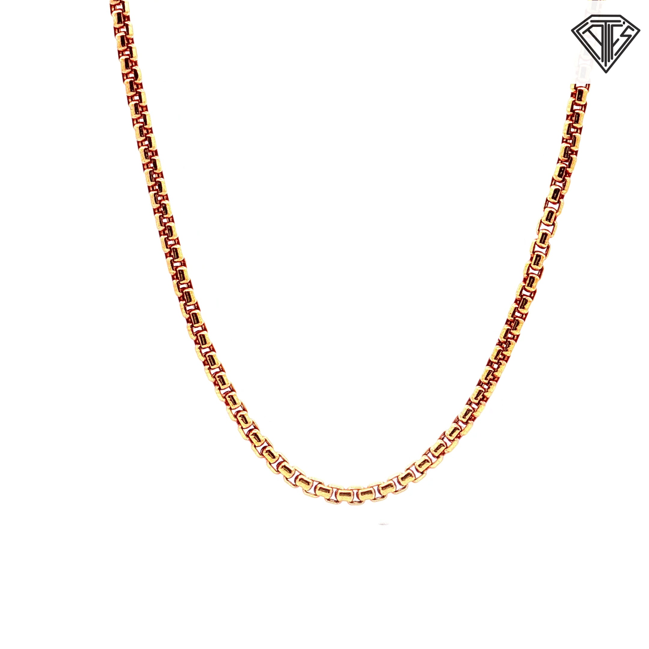 14k Rose Gold Round Box Necklace 6.2 gram 16"inch