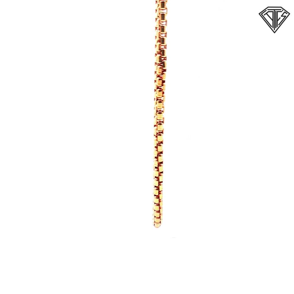 14k Rose Gold Round Box Necklace 6.2 gram 16"inch