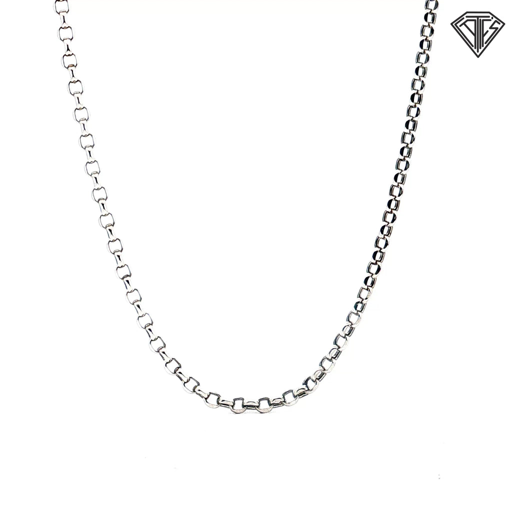 14k White Gold Open Link Cable Necklace 3.00 gram 16"inch