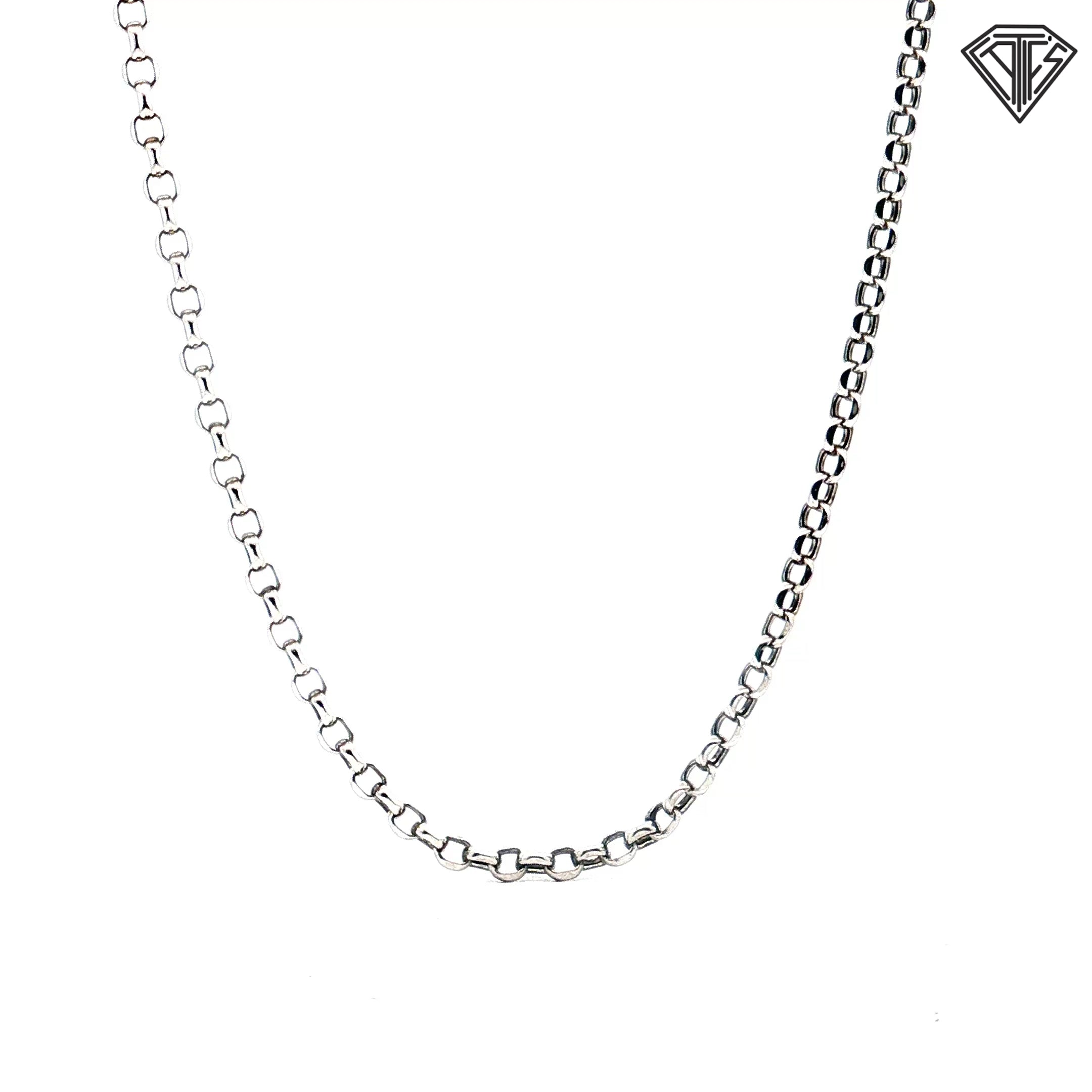 14k White Gold Open Link Cable Necklace 3.00 gram 16"inch
