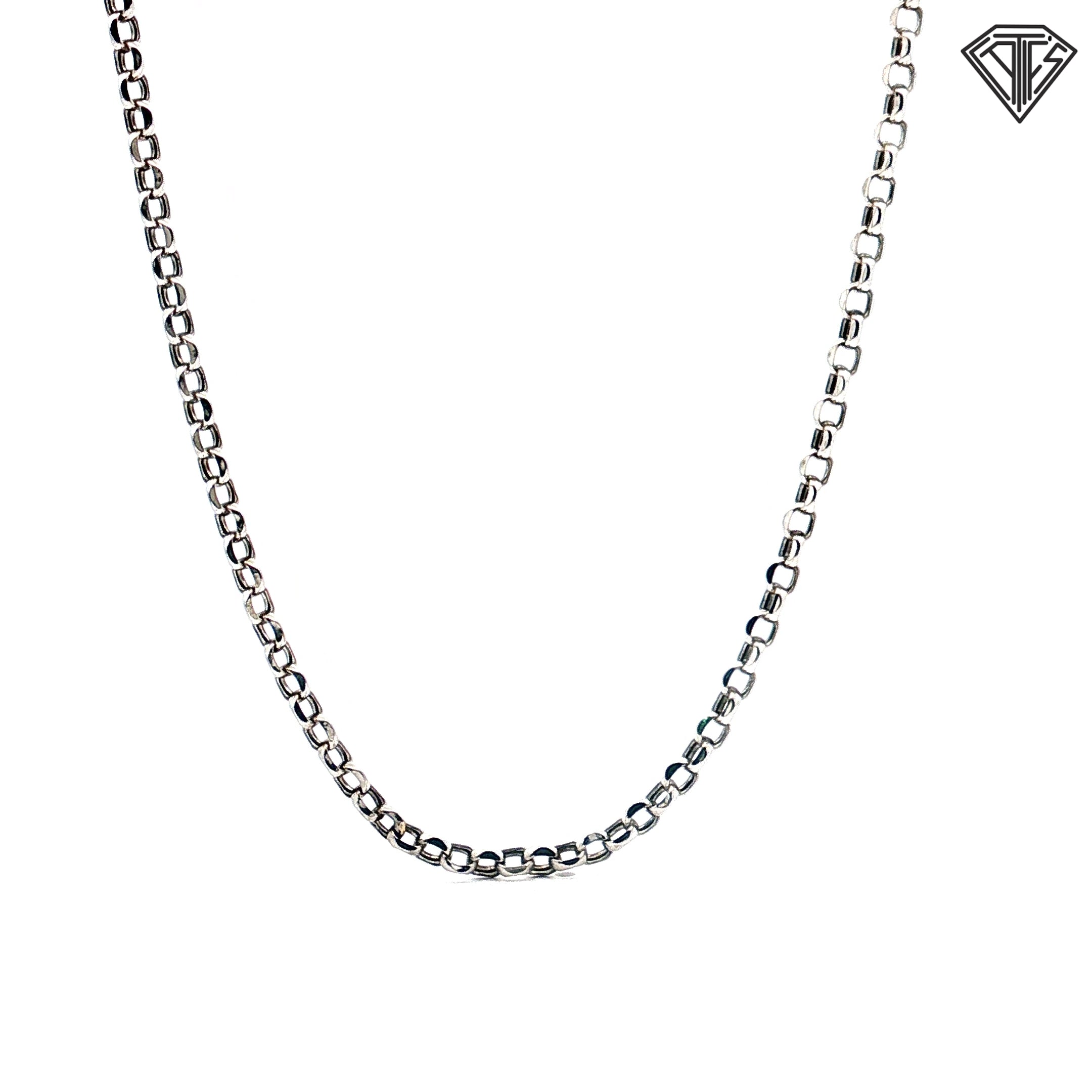 14k White Gold Open Link Cable Necklace 3.00 gram 16"inch
