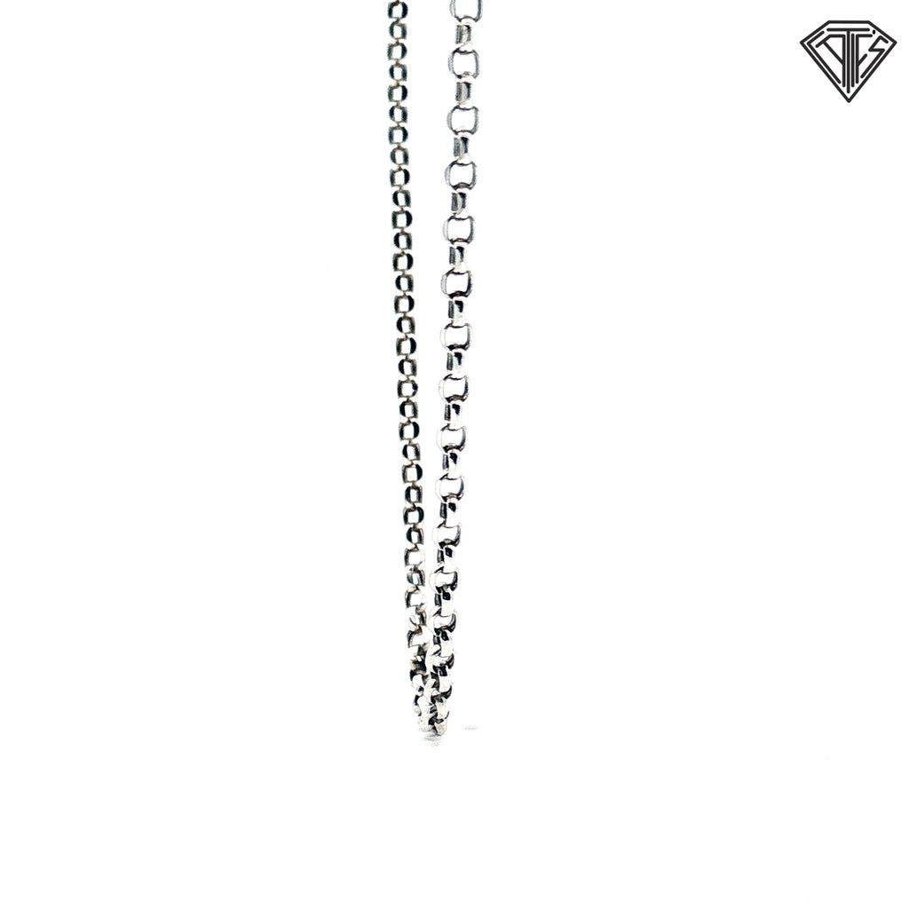 14k White Gold Open Link Cable Necklace 3.00 gram 16"inch