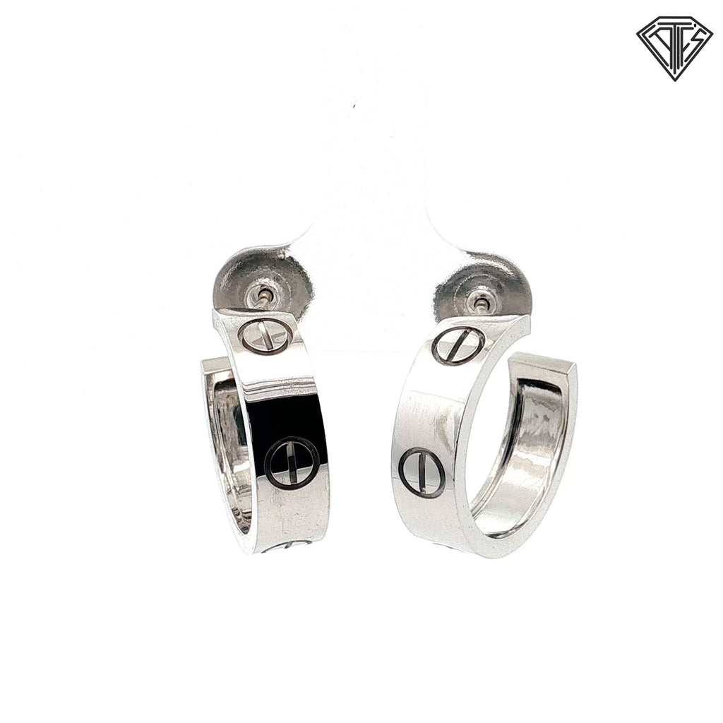 Pre-loved Cartier 18k White Gold Love Hoop Small Earrings