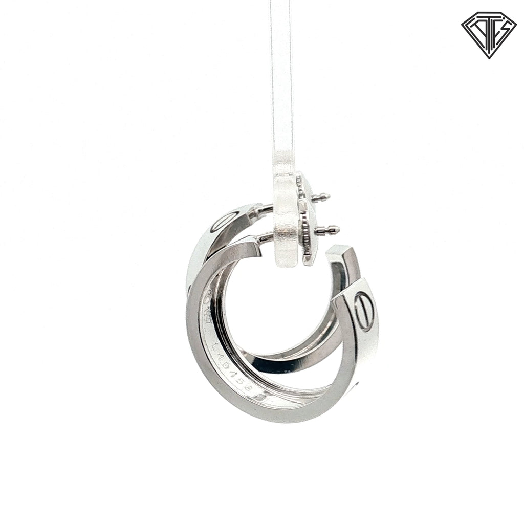 Pre-loved Cartier 18k White Gold Love Hoop Small Earrings