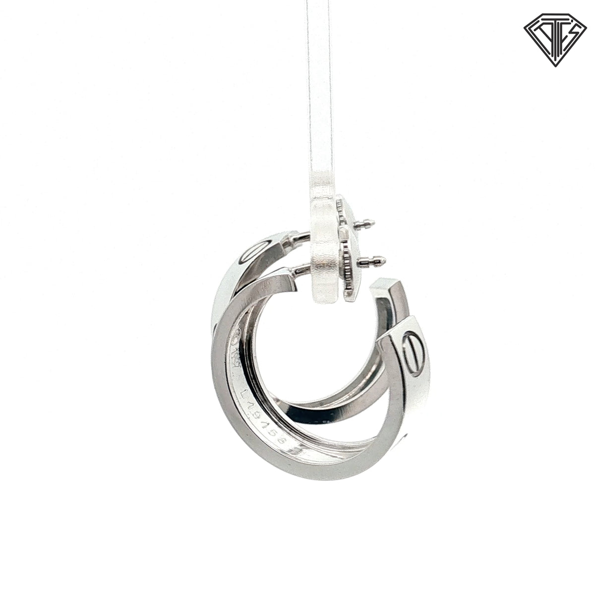 Pre-loved Cartier 18k White Gold Love Hoop Small Earrings