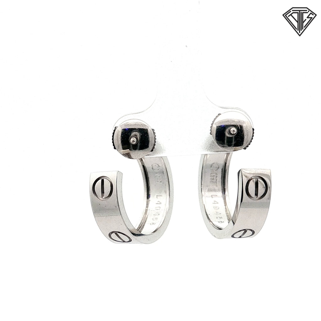 Pre-loved Cartier 18k White Gold Love Hoop Small Earrings