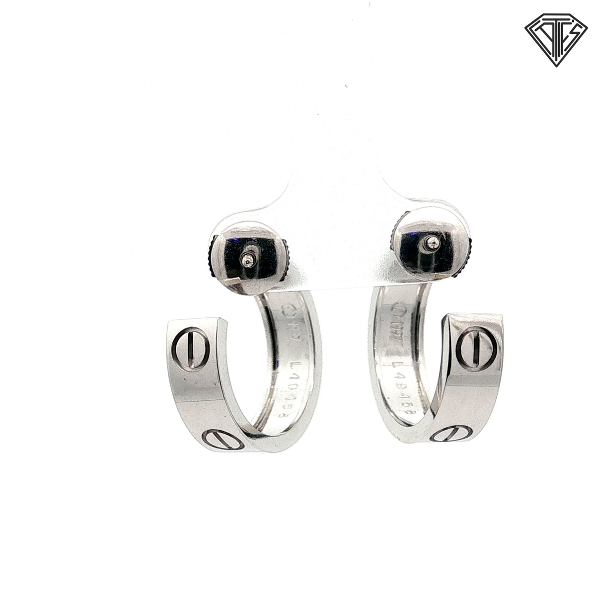 Pre-loved Cartier 18k White Gold Love Hoop Small Earrings