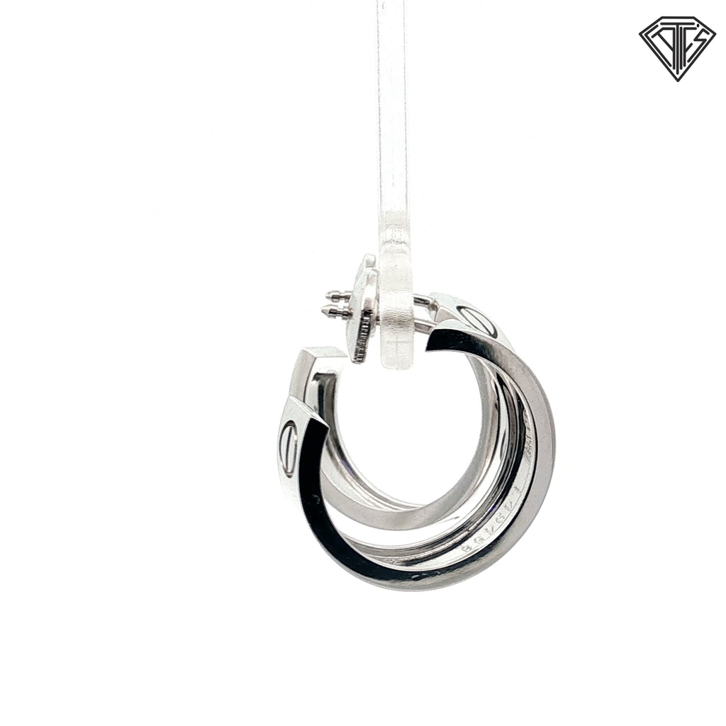 Pre-loved Cartier 18k White Gold Love Hoop Small Earrings