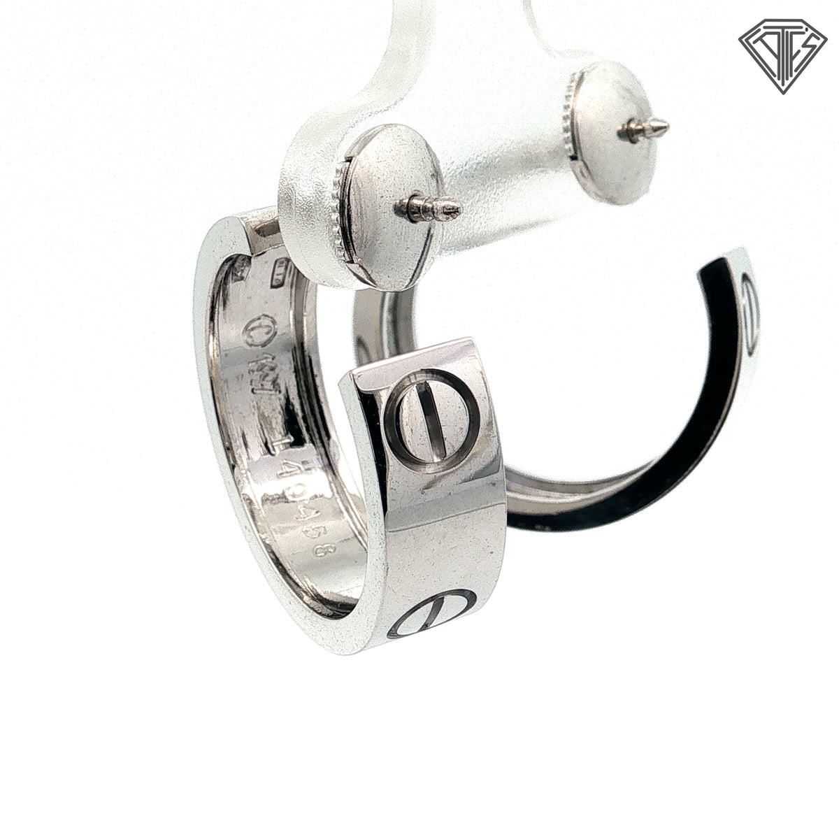 Pre-loved Cartier 18k White Gold Love Hoop Small Earrings