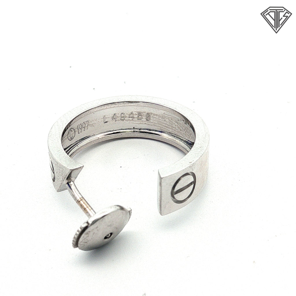 Pre-loved Cartier 18k White Gold Love Hoop Small Earrings