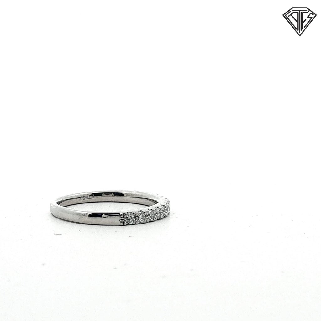 Platinum .33ct G VS2 Round Diamond Wedding Band Size 5.5