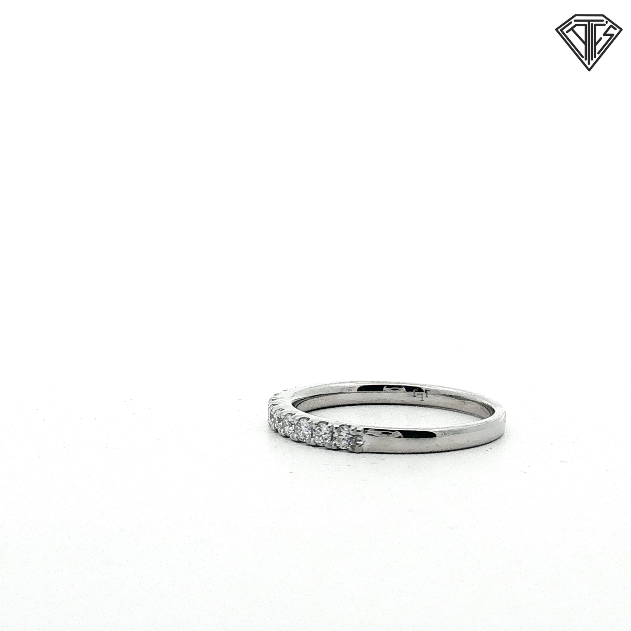 Platinum .33ct G VS2 Round Diamond Wedding Band Size 5.5
