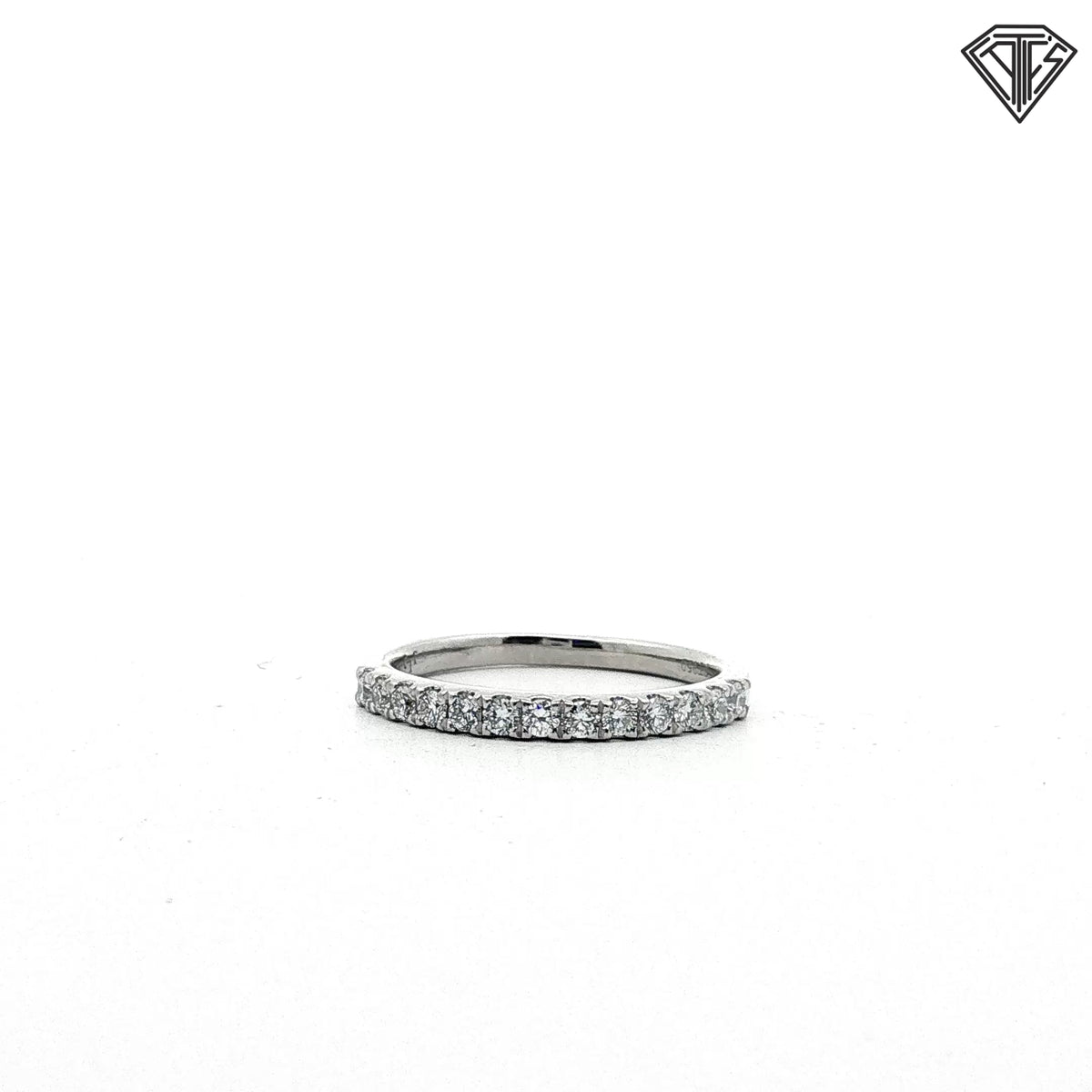 Platinum .33ct G VS2 Round Diamond Wedding Band Size 5.5