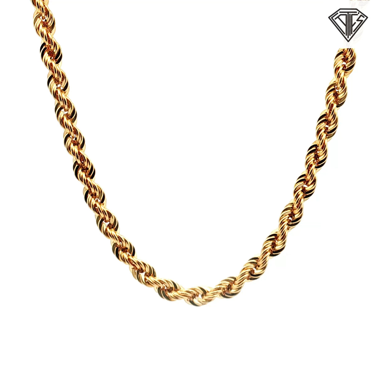 14k Yellow Gold Hollow Rope Necklace 11.7 gram 20"inch