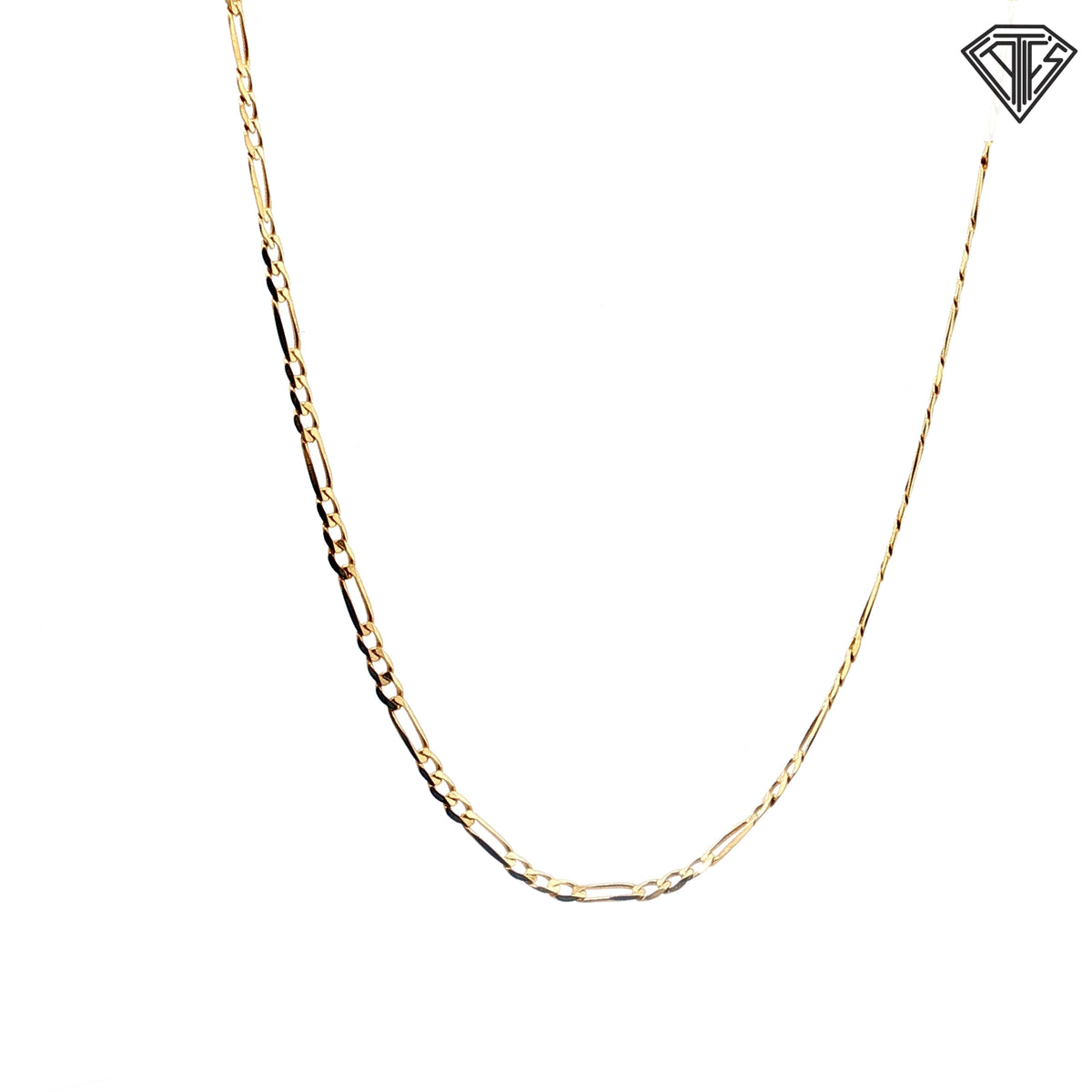 14k Yellow Gold Figaro Necklace 3.6gram 2.33mm 18"inch