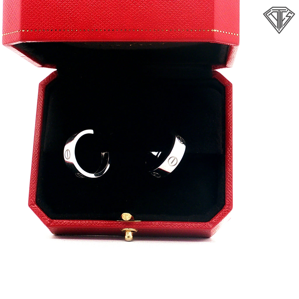 Pre-loved Cartier 18k White Gold Love Hoop Small Earrings