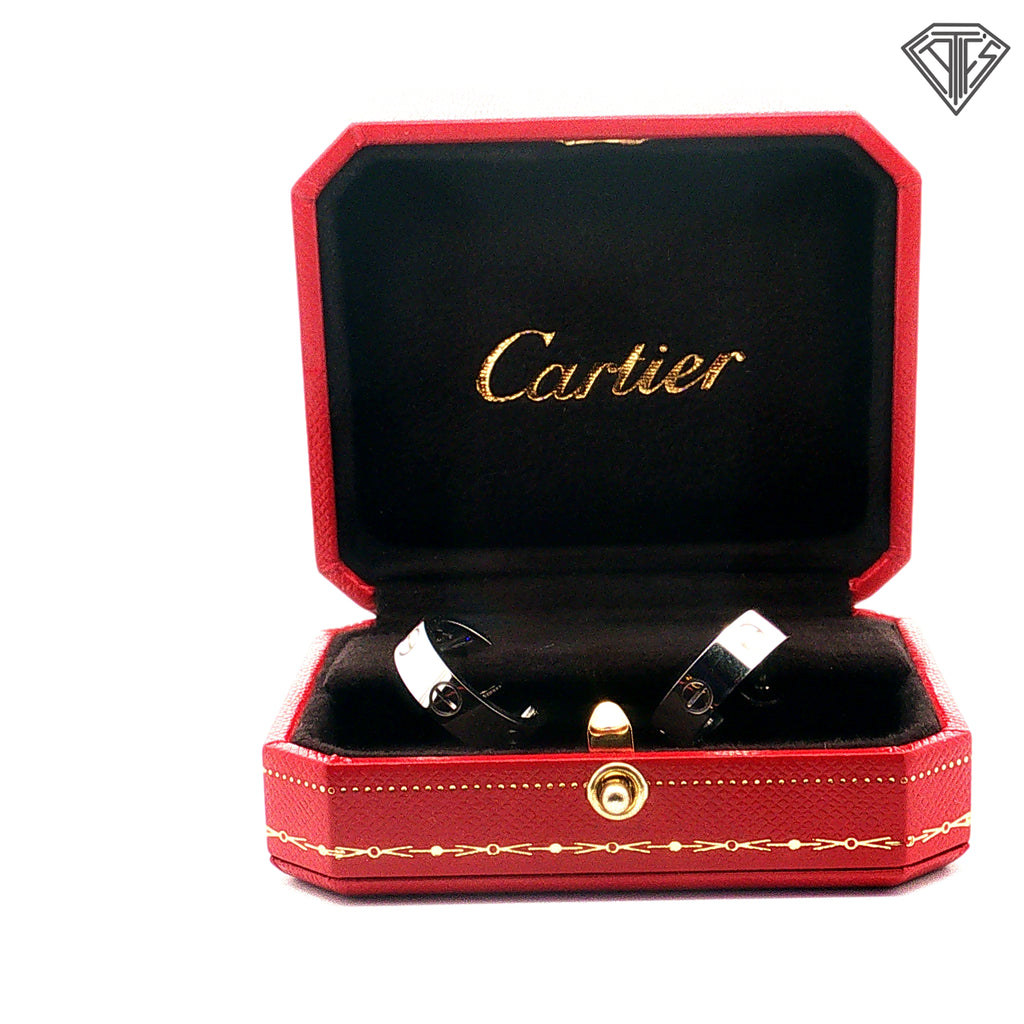 Pre-loved Cartier 18k White Gold Love Hoop Small Earrings