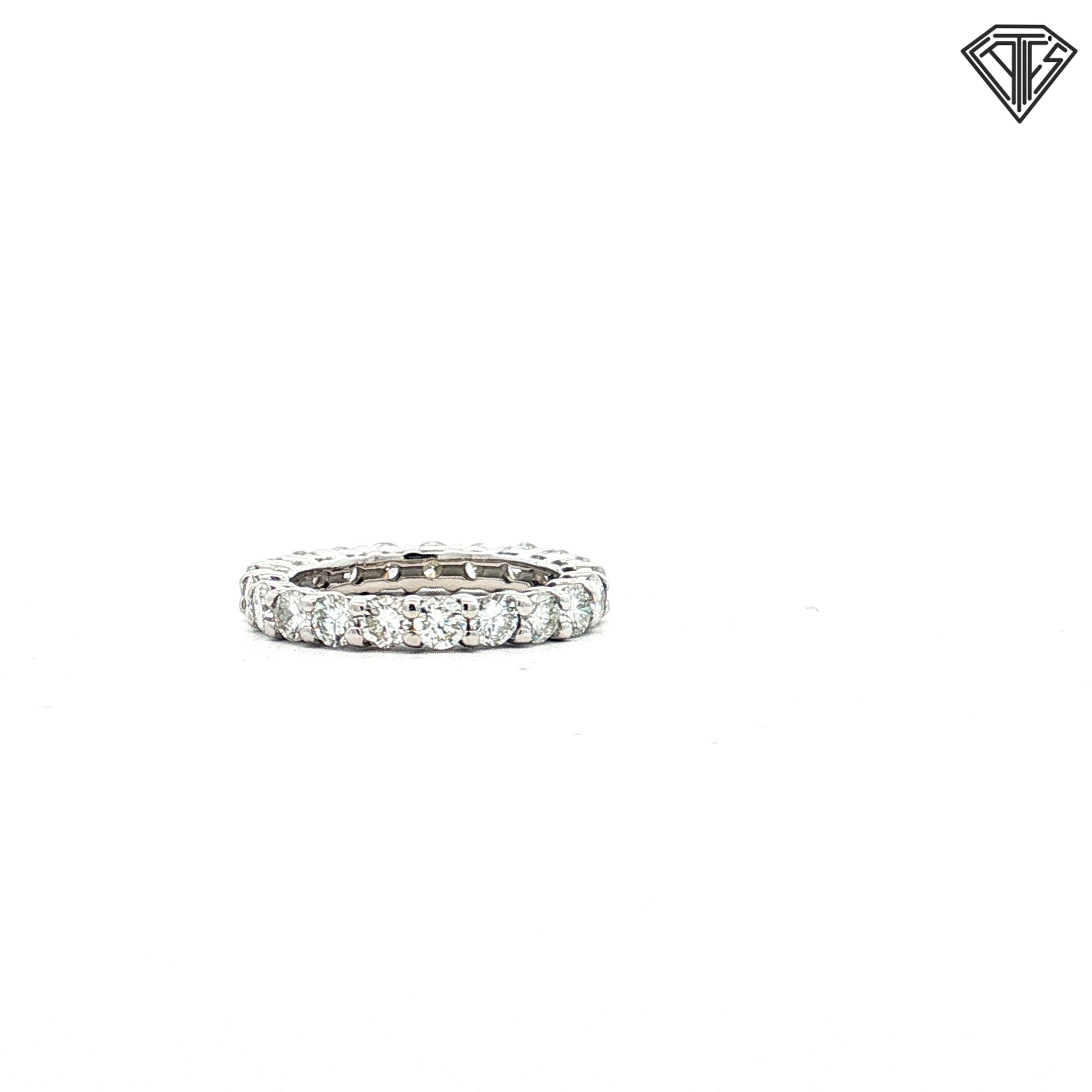 14k White Gold 2.50ct F VS2 Round Diamond Eternity Ring Size 5.5