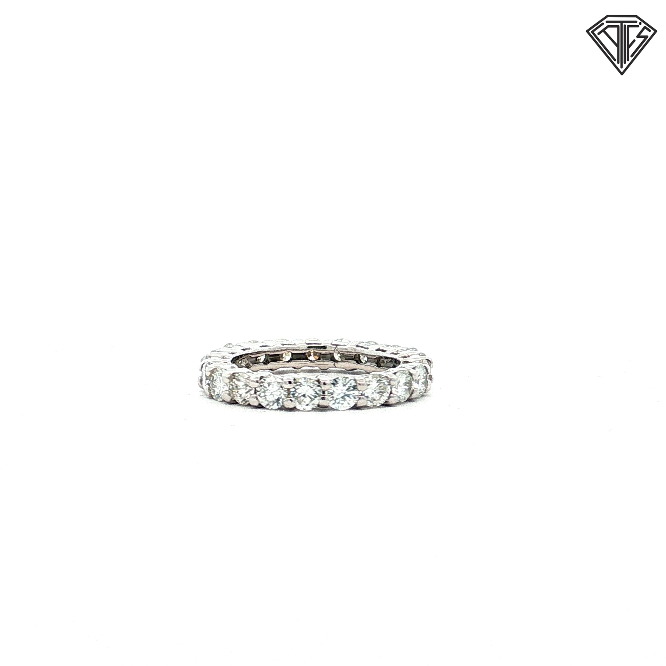14k White Gold 2.50ct F VS2 Round Diamond Eternity Ring Size 5.5