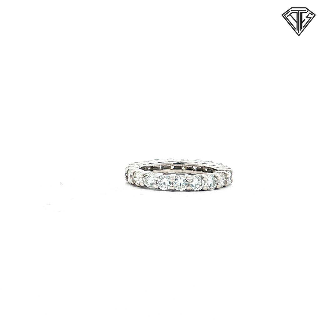 14k White Gold 2.50ct F VS2 Round Diamond Eternity Ring Size 5.5