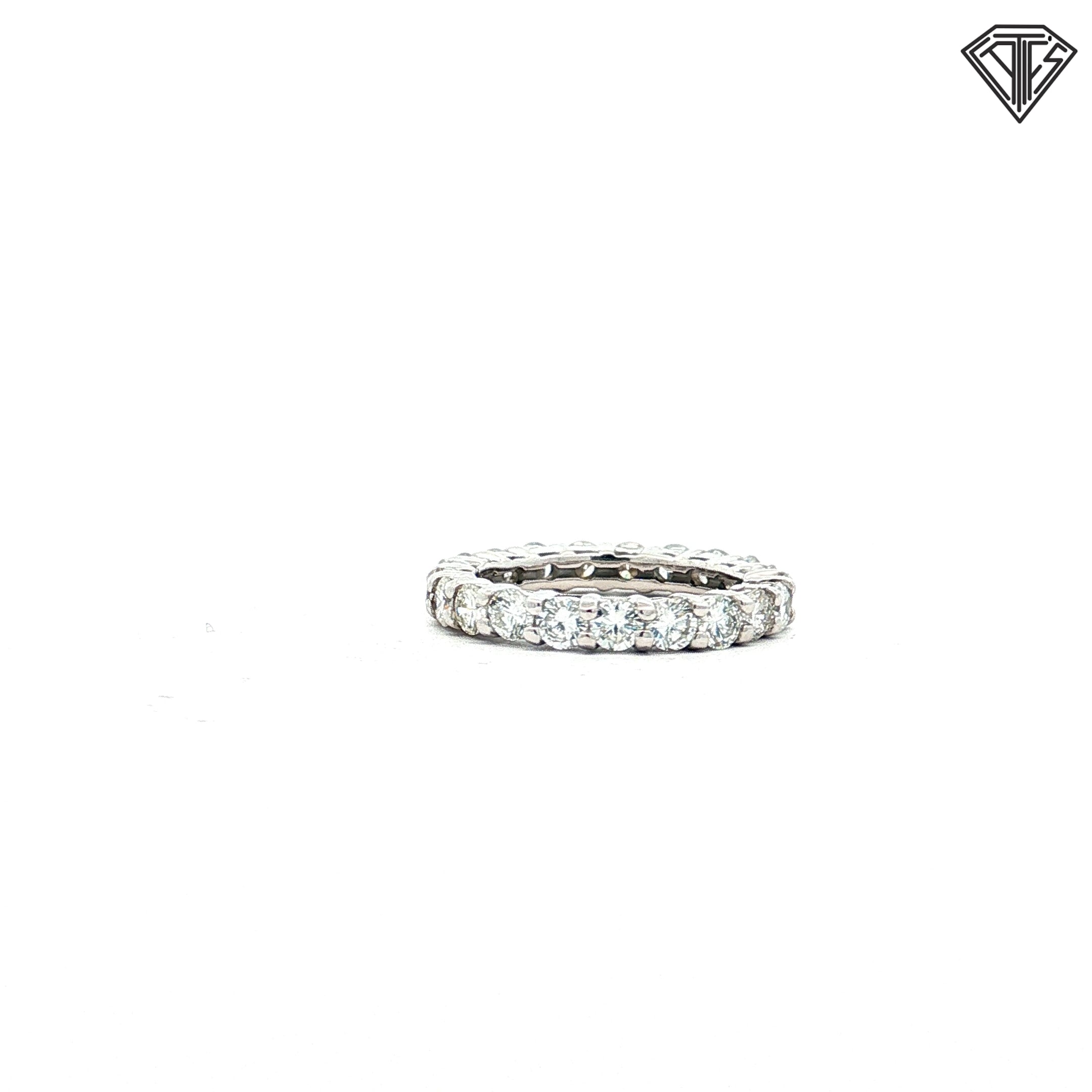 14k White Gold 2.50ct F VS2 Round Diamond Eternity Ring Size 5.5