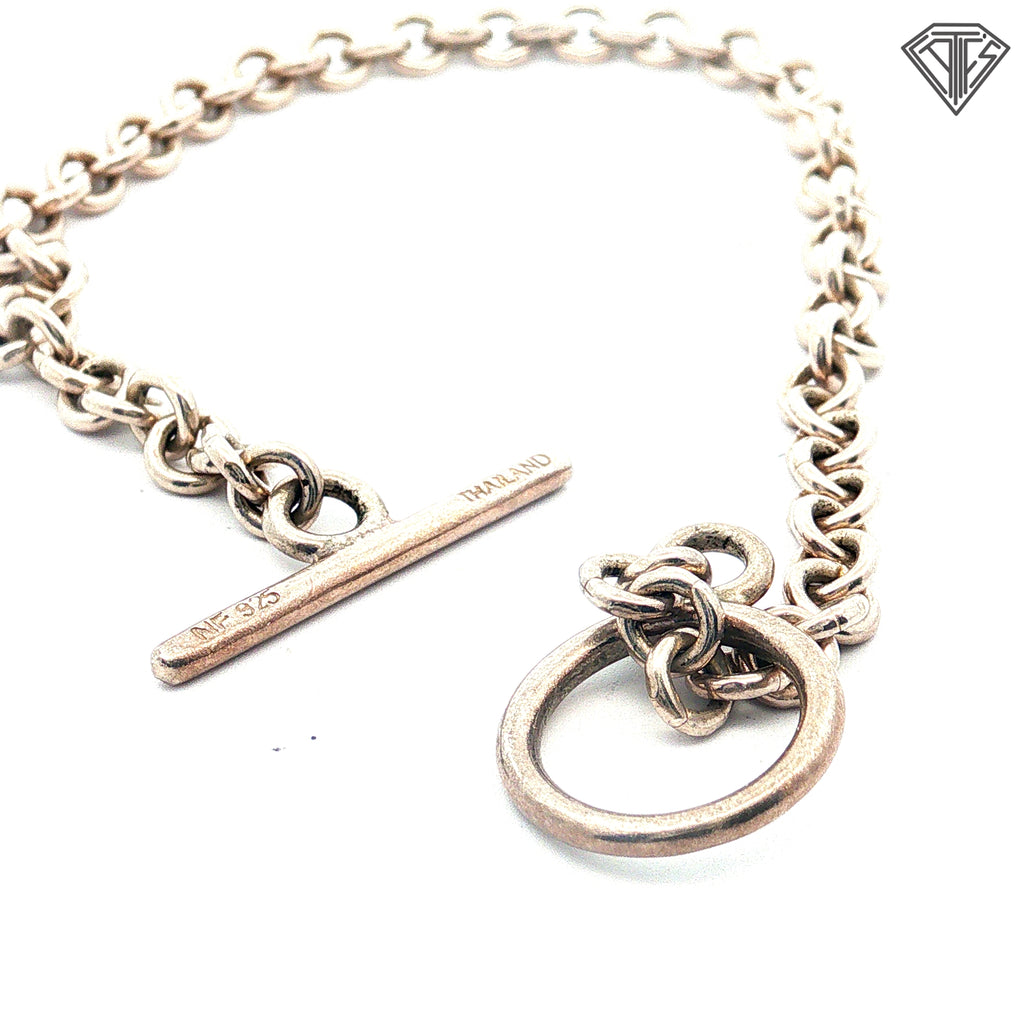 925 Sterling Silver Toggle Bracelet 7"inch 8.00 gram