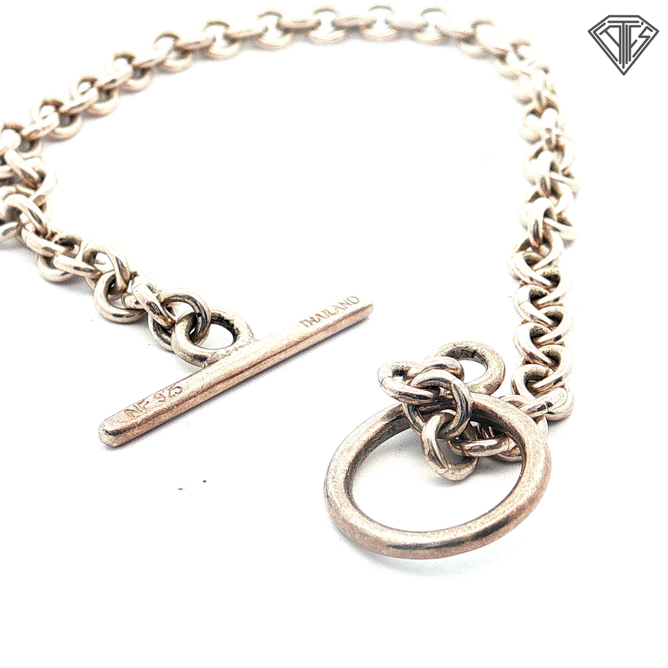 925 Sterling Silver Toggle Bracelet 7"inch 8.00 gram